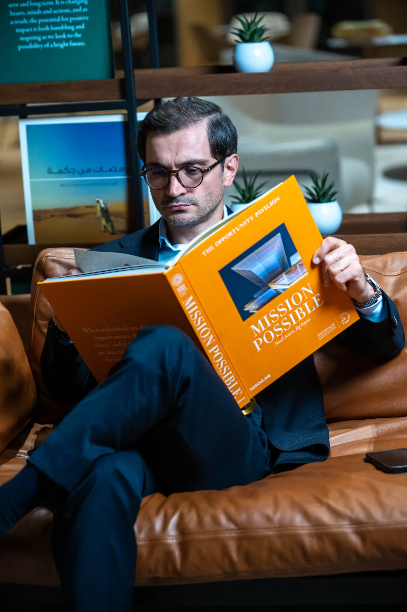 Kamil Magomedov reading at Expo City Dubai