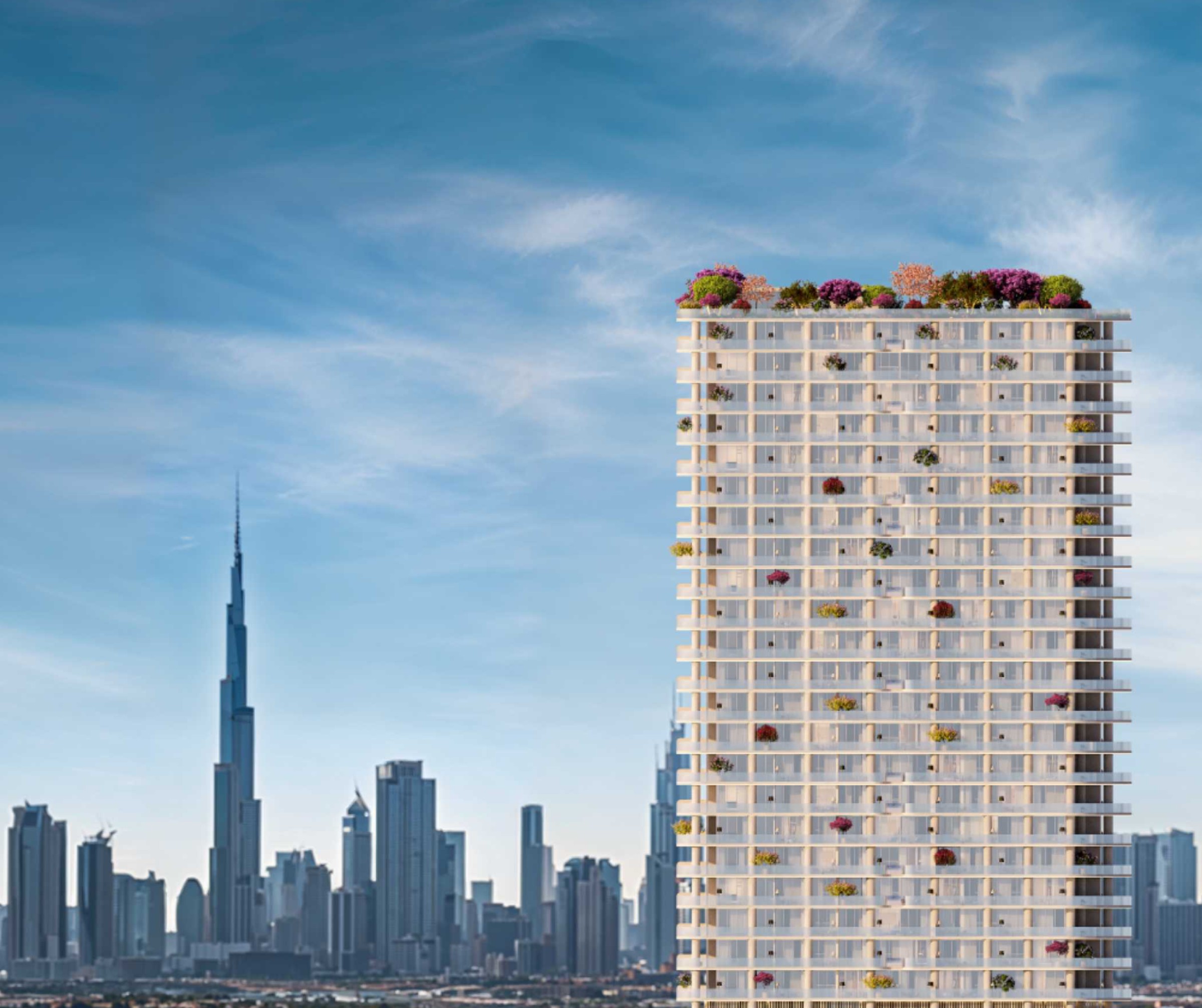 The WOW Tower branded residences in Dubai Land Residence Complex